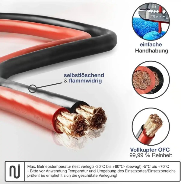 Batteriekabel Vollkupfer OFC