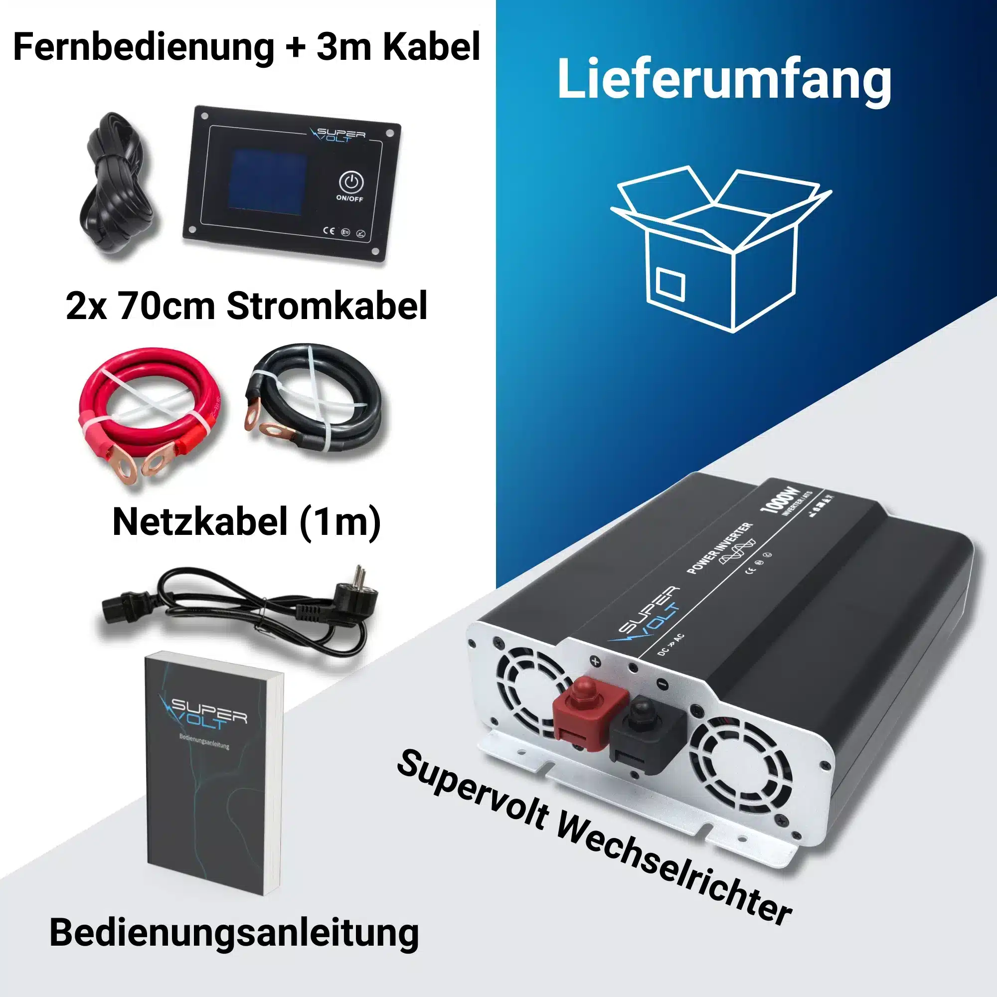 Supervolt 1000W Wechselrichter FI 2