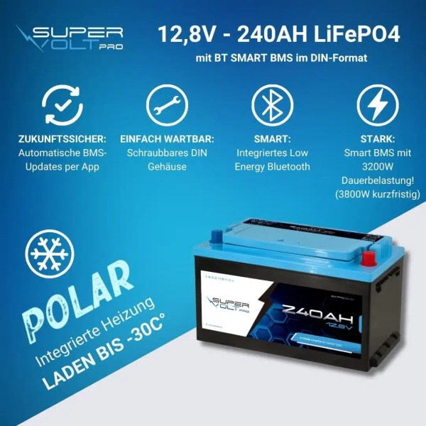 SX-PRO-240-Supervolt-12.8V-240-Ah-LiFePO4-Bluetooth-Heizung-Hautbild-Wichtigste-Funktionen